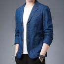 Men's British Style Leisure Slim Version of The Trend Solid Denim Comfortable Blazer