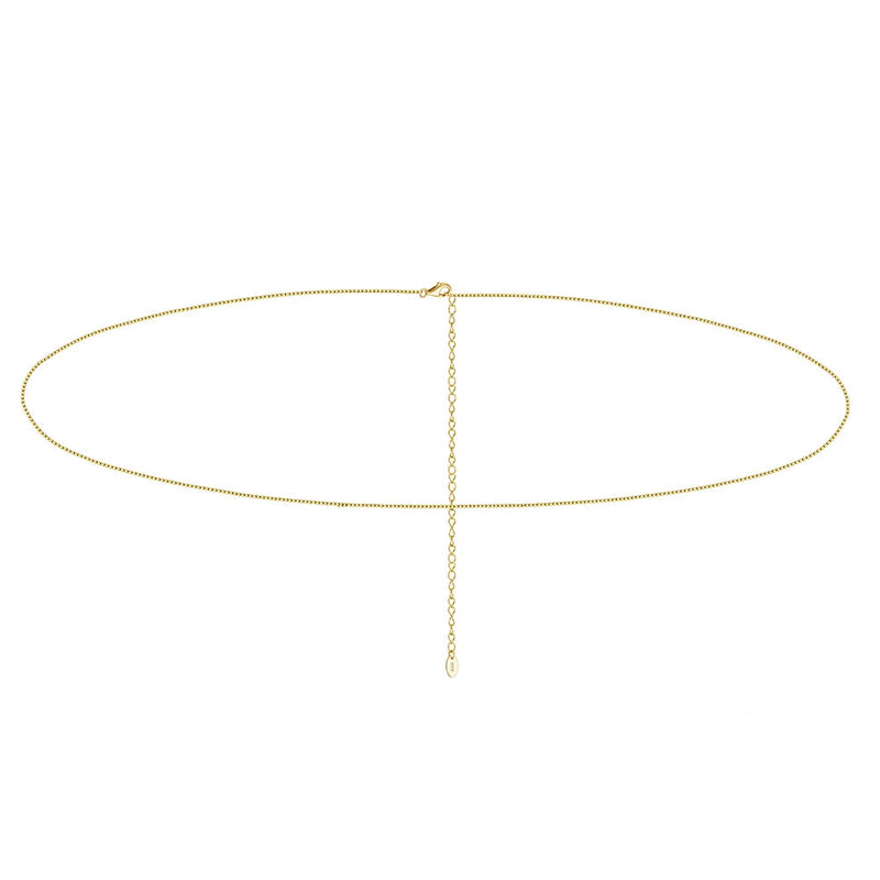 925 Sterling Silver Body Waist Chain Adjustable Body Belly Chain for Women Summer Jewelry