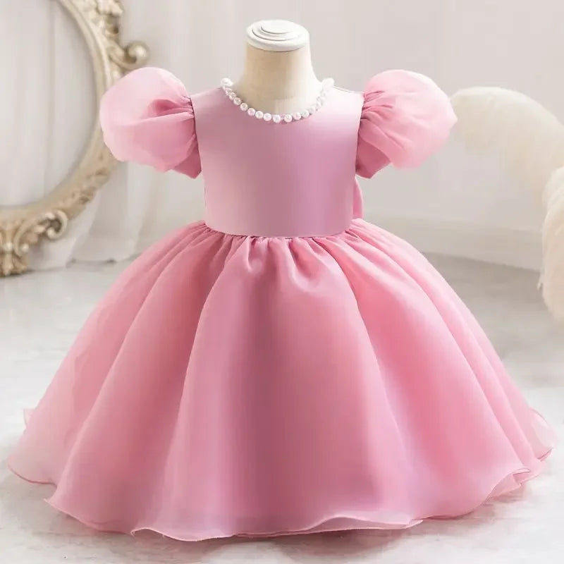Baby Girl Princess Backless Dress Infant Toddler Child Bow Wedding Birthday