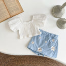 Summer Baby Girls Clothes Rainbow Romper Baby Bodysuit Clothes 0 to 18 Months 2Pcs/Set