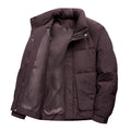 Brown puffer jacket on a white background, Obroi