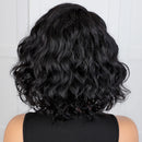 Highlight Black Short Kinky Curly Bob 13x1 C Part Lace Front Human Hair Wigs For Women