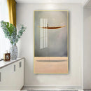 Nordic Wall Art Decor Golden Boat Abstract Canvas Painting Minimalist Landscape Artwork Poster