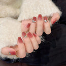 Handmade Rhinestone Wearable Nails Square Head Design Manicure Nails Full Cover Press