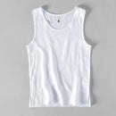 Linen Vest Men Summer Solid O-neck Sleeveless Waistcoat Simple Casual Loose Tess