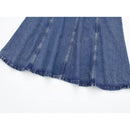 Denim Long Skirt Women Casual Wide Long Skirt Chic Lady Female Clothing