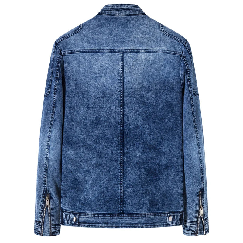 Denim Jacket Men Denim Jackets Slim Fit Jacket Cotton Outwear Coat Spring Autumn