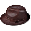 Leather British Top Hats For Men Gentleman Fedora Leather Short Brim Shower Topper Panama Caps