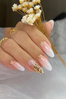 24 pieces of ins style long press-on nails paired with 1 piece of jelly glue and 1 nail file