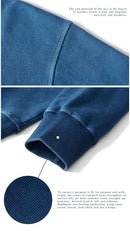 Vintage Gradient Sweatshirt Men New Spring Autumn Combed Cotton Indigo Sweatshirt Pullover Tops