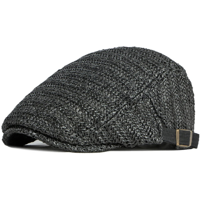 Berets Breathable Straw Spring Summer Sun Hat Beret Hat Adjust Ivy Flat Cap Unisex Beret Cap