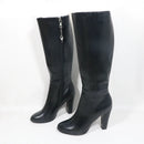 Matte Knee High Boots Women Block High Heels Plush Warm Winter Boot Heeled