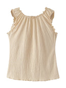 Women Agaric Edge Bow Slim Tanks Autumn Female Casual Girls Sleeveless Top