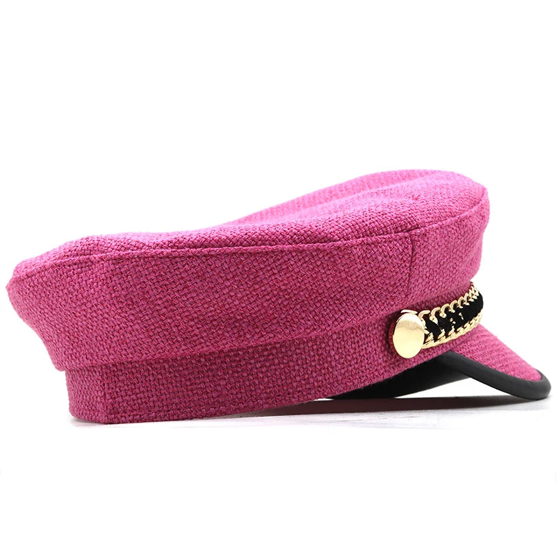 Sun Hat Casual Caps Woman Beret Flat Hats Women's Leather Hat
