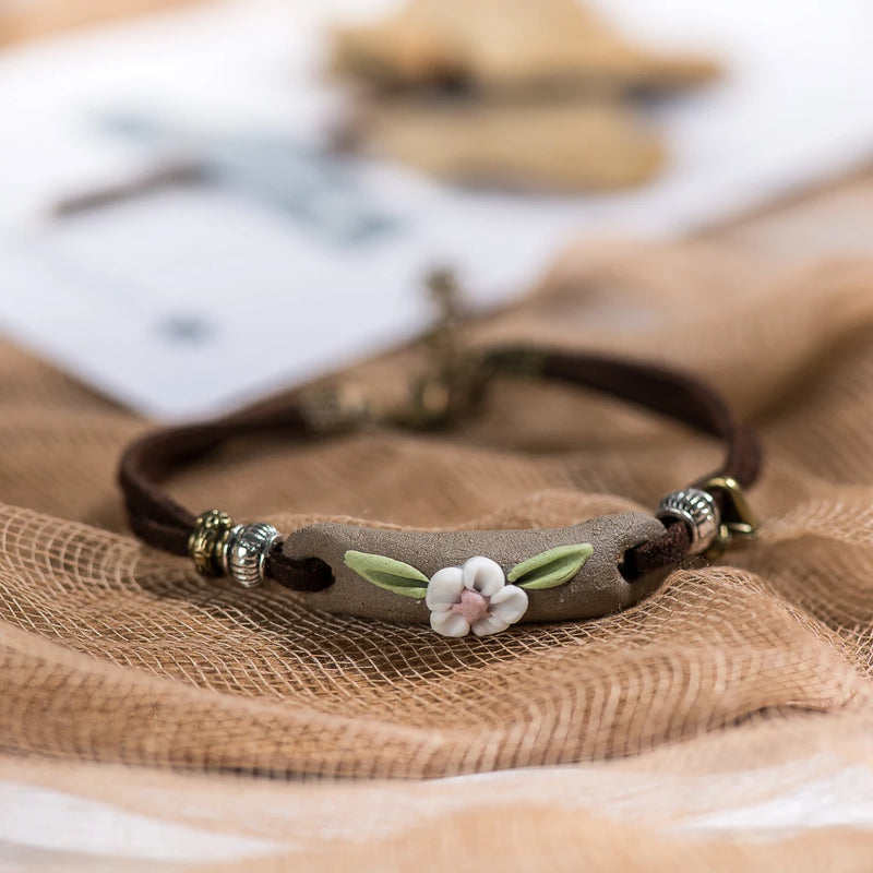 Handmade Ceramic Beads Charm Gift Women's Bracelet Jewelry