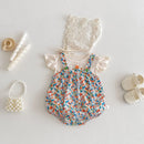 Baby Floral Bag Fart Clothes Summer Children Clothing Women's Baby Camisoles Bodysuit