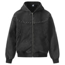 Rivet Hoodies Men Streetwear Hoodies Jackets Patchwork Hoodies