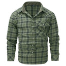 Men's Spring Autumn Casual Classic Plaid Top Casual Flannel Shirt Coat