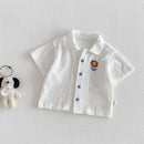Baby Set Summer Boys' Breathable Labeling Shirt Children's Striped Shorts Two Piece Set