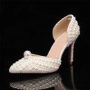 Full Pearl High Heel Sandals Women's Fine Heels Wedding Dress Bridal Party Summer Women Shoes