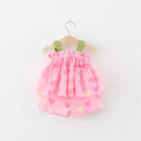 Baby Girl Two-Piece Set Summer Love Top+Shorts Children Clothing Suitable For Outings