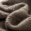 Pure Cashmere Hat for Women Winter Jacquard Solid Striped Knitted Hat Outdoor Warm Cap