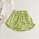 Girls Shorts Plaid Pants for Kids Summer Children Lace Shorts Toddler Casual Trousers Baby Clothing