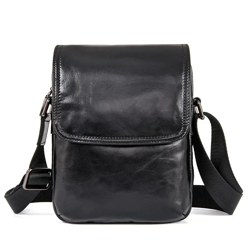 Men Genuine Leather Bag Natural Men Messenger Bag Vertical Men's Shoulder Crossbody Bag