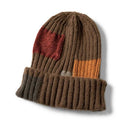 Two-tone Cotton Hemp Men and Women Splice Patch Matching Knitted Wool Hat