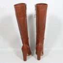 Matte Knee High Boots Women Block High Heels Plush Warm Winter Boot Heeled