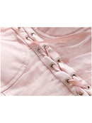 Women Sweet Sexy Crop Top Vintage Sleeveless Bandage Camisole Summer Female Chic Cute Off Shoulder Strapless Tank Tops