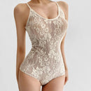 Lace With Lining Backless Spaghetti Strap Bodysuit Woman Sling Tight Short Jumpsuit Slim fit Rompers Playsuits