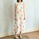 Dress Women Back Bow Pleated Shoulder Loose Straight Tank Dresses