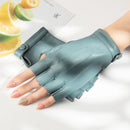 Leather Gloves Female Semi-Finger Genuine Leather Thin Style Driving Fitness Women Gloves Locomotive