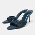 Slippers Women Pointed Toe Open Toe Slide Sandals Luxury Designers Heels Comfortable Women Shoes