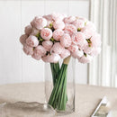 Silk Flowers Peony Artificial Flowers Rose Bouquet Heads Table Flower Arrangement Bride Wedding Home Decoration Flower