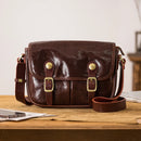 Genuine leather men's messenger bag designer handmade leather work black shoulder bag