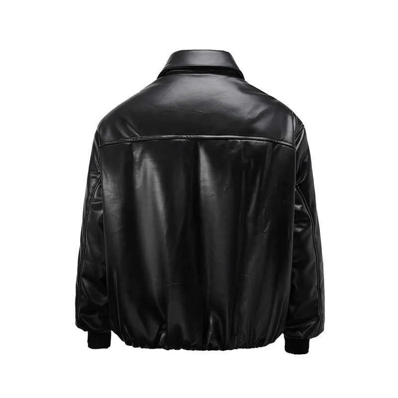 Outwear Winter Leather Thick Clothes Mens Windbreaker Wadded Jacket Oversized