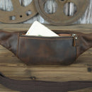 Retro Men's Leather Waist Wrap with Crossbody Bag Leather Outdoor Sports Cycling Men's Bag