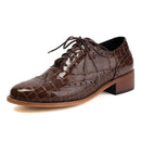 Female Round Toe Block Heels Lace Up Leisure Office Lady Shoes