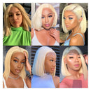 Blonde Bob Wigs Straight Human Hair 13x6 Lace Frontal Remy Human Hair Wigs