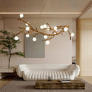 Nordic Retro LED Chandelier For Living Bedroom Tree Branch Art Ceiling Pendant Lights Brown Antique Hanging Lamp
