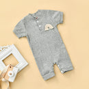 Cotton Rib Short Sleeve Outfit Toddler Baby Boys Girl Rainbow Romper Summer Baby Girls Jumpsuit Playsuit