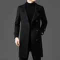 Winter Wool Jacket Men Light Luxury Long Woolen Trench Coats Thick Soft Warm Overcoat Man