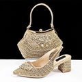 Crystal Decoration Special Heels Shoes And Bag Set Newest Shoes And Bag Set For Evening Party