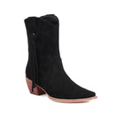 Leopard Wood Grain Thick Heel Tassel Thin Strap Slip-On Plush Lining Boots