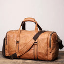 Vintage genuine leather men's portable travel bag single shoulder crossbody bag large capacity frosted leather