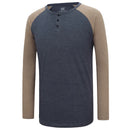 Men Henry Collar Casual Men's Cotton Blouse Shirt Men Neck Buttons Tshirts