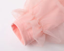 Children Layered Dress for Spring Girls Wedding Dress Lace Lantern Sleeve Princess Party Kids Clothes 1-