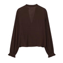 Spring Women Long Sleeve Embroidery Shirt Casual Blouse Summer Tops